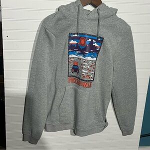 Patagonia Grey Summit Road Screen Print Graphic Hoodie Size Medium